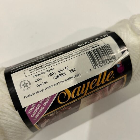 Sayelle yarn vintage 1001 white 4ply 4oz - Picture 3 of 6